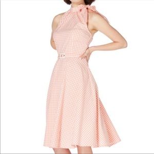 Voodoo Vixen Peach Gingham Swing Dress XL